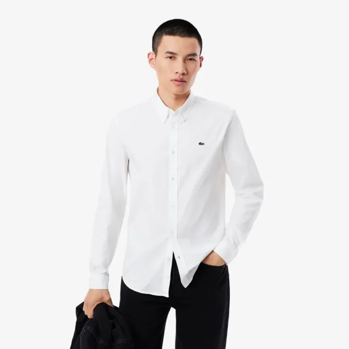 Pánská bavlněná košile se slim fit střihem Pánská bavlněná košile se slim fit střihem