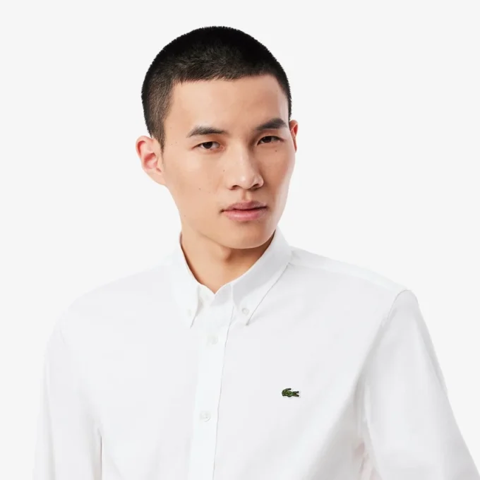 Pánská bavlněná košile se slim fit střihem Pánská bavlněná košile se slim fit střihem