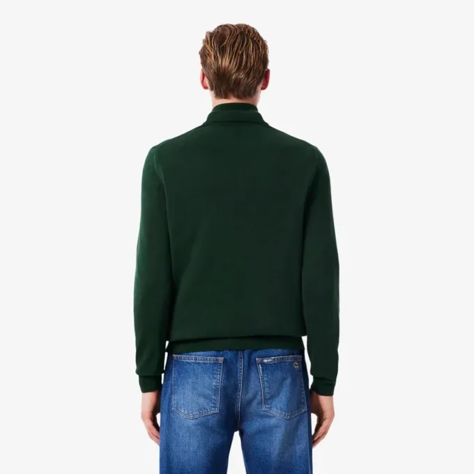 Pánský bavlněný svetr s vysokým límcem a zipem