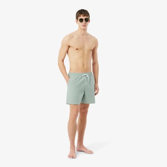 Pánské boxerky střední délky s pruhy a texturou Pánské boxerky střední délky s pruhy a texturou