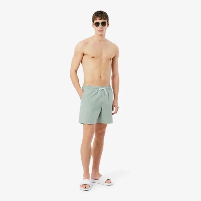 Pánské boxerky střední délky s pruhy a texturou Pánské boxerky střední délky s pruhy a texturou