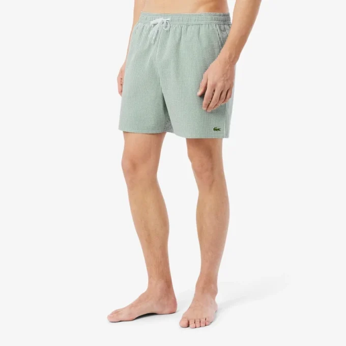 Pánské boxerky střední délky s pruhy a texturou Pánské boxerky střední délky s pruhy a texturou