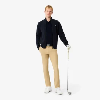 Pánský žebrovaný golfový svetr na zip