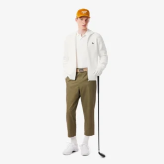 Pánský žebrovaný golfový svetr na zip