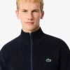 Pánský žebrovaný golfový svetr na zip