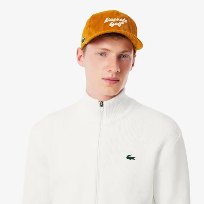 Pánský žebrovaný golfový svetr na zip