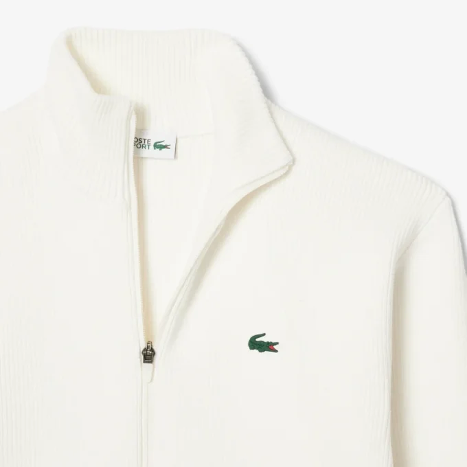 Pánský žebrovaný golfový svetr na zip
