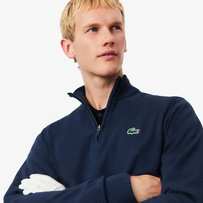 Pánský golfový svetr s čtvrtinovým zipem