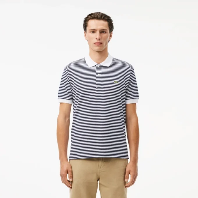 Pánské klasické pruhované polo tričko L.12.12 z materiálu Petit Piqué Pánské klasické pruhované polo tričko L.12.12 z materiálu Petit Piqué