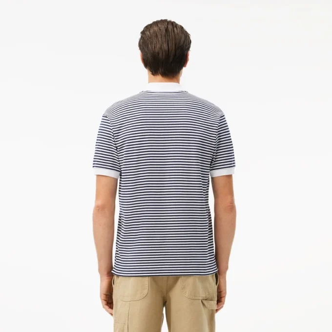 Pánské klasické pruhované polo tričko L.12.12 z materiálu Petit Piqué Pánské klasické pruhované polo tričko L.12.12 z materiálu Petit Piqué