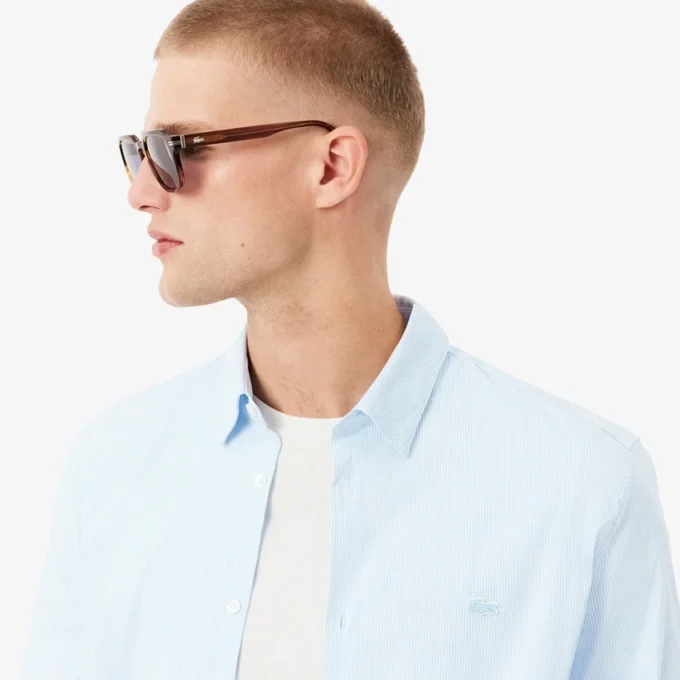 Pánská košile s proužky a knoflíky, slim fit Pánská košile s proužky a knoflíky, slim fit