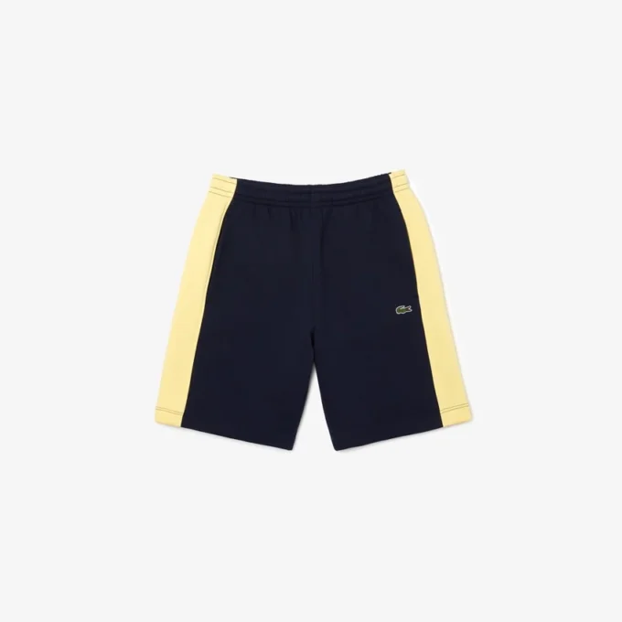 Pánské šortky z česaného fleece s barevnými bloky Pánské šortky z česaného fleece s barevnými bloky