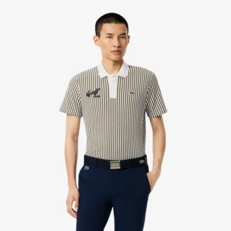Pánské termoregulační pruhované golfové polo tričko