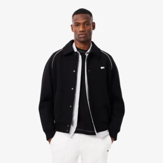 Pánská vlněná bunda ve stylu varsity s odznakem