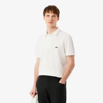 Polo tričko s logem a pruhy, regular fit