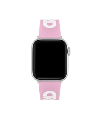 Růžový silikonový řemínek k hodinkám Apple Watch s potiskem krokodýlí kůže