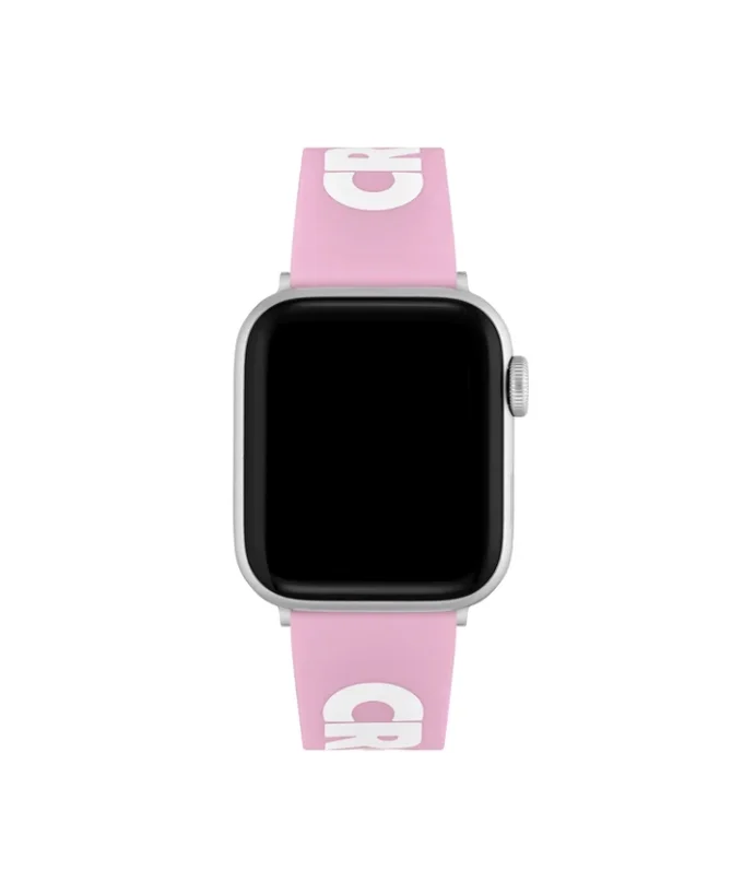 Růžový silikonový řemínek k hodinkám Apple Watch s potiskem krokodýlí kůže