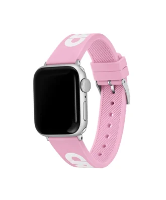 Růžový silikonový řemínek k hodinkám Apple Watch s potiskem krokodýlí kůže
