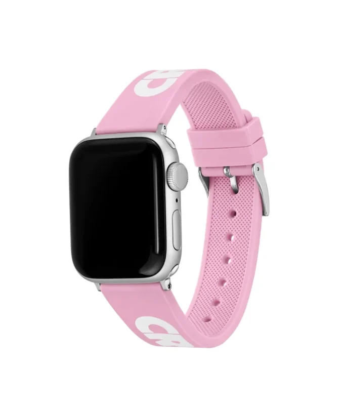 Růžový silikonový řemínek k hodinkám Apple Watch s potiskem krokodýlí kůže