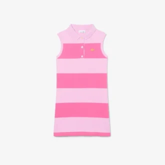 Sleeveless Polokošile s pruhy z materiálu Petit Piqué