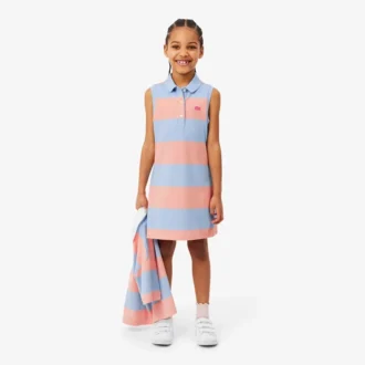 Sleeveless Polokošile s pruhy z materiálu Petit Piqué