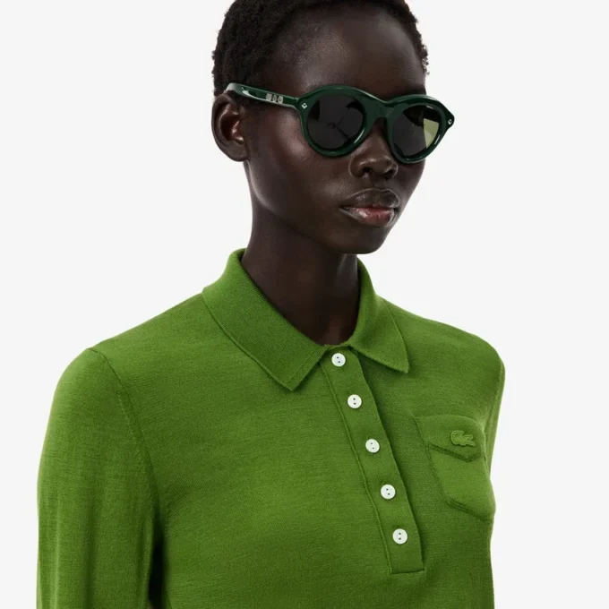 Svetr Runway s polo límcem z merino vlny Svetr Runway s polo límcem z merino vlny