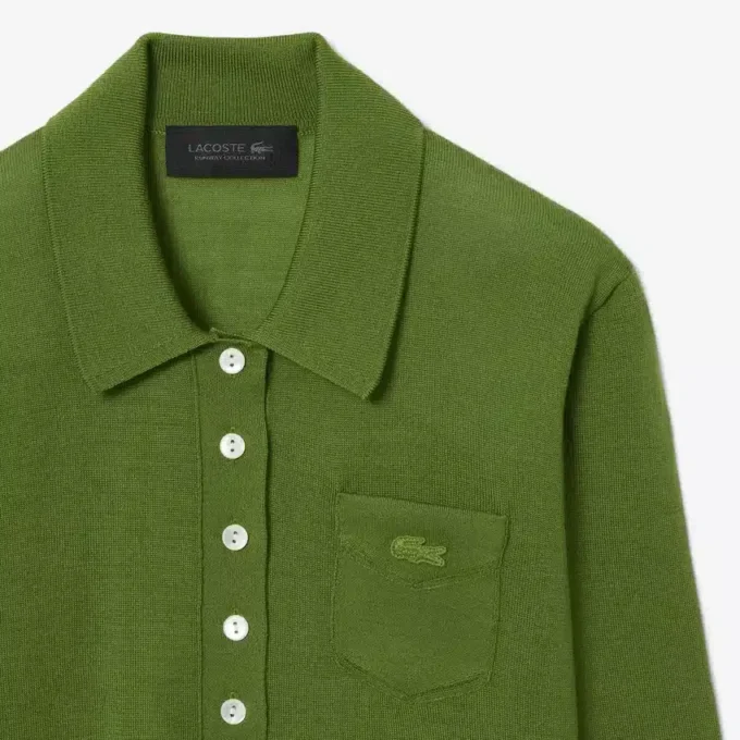 Svetr Runway s polo límcem z merino vlny Svetr Runway s polo límcem z merino vlny