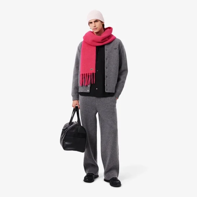 Unisex šála z alpakové vlny s třásněmi Unisex šála z alpakové vlny s třásněmi