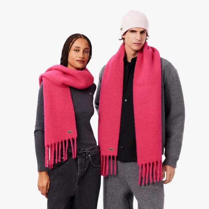 Unisex šála z alpakové vlny s třásněmi Unisex šála z alpakové vlny s třásněmi