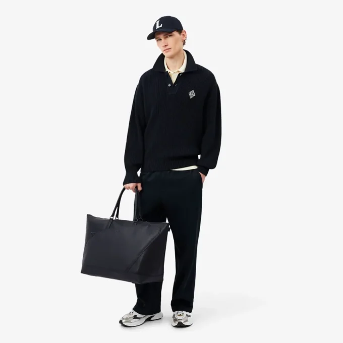 Víkendová taška Lacoste Club z lícové kůže Víkendová taška Lacoste Club z lícové kůže